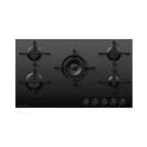 Fisher & Paykel 90cm Gas Hob, Black Glass Design