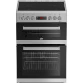 Beko EDC634S 60cm Double Oven Electric Cooker with Ceramic Hob - Silver