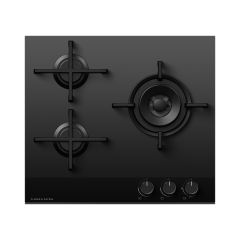 60cm Black Glass Gas Hob by Fisher & Paykel CG603DNGGB4