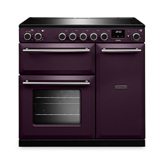 Rangemaster AURA90EIP/19338 90cm Induction Range Cooker - Plum with Brushed Nickel trim | Rangemaster | Brands | Euronics Site