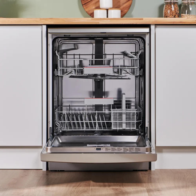 Bosch SMS4EKI06G Brushed Steel Dishwasher with Anti-Fingerprint Finish