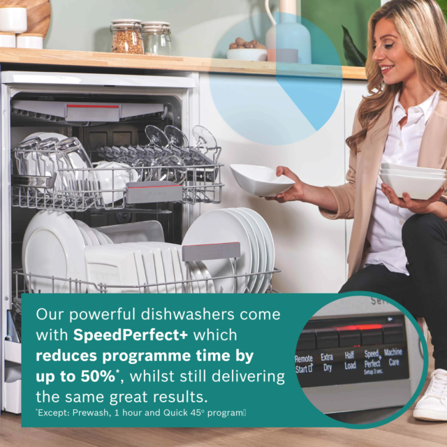 Bosch SMS6ZCI10G Silver Dishwasher with WiFi 14 Settings
