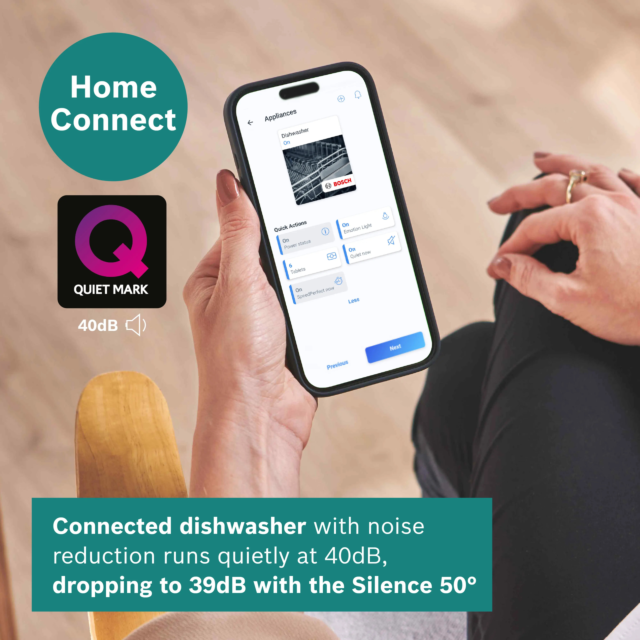 Bosch SMS6ZCI10G Silver Dishwasher with WiFi 14 Settings