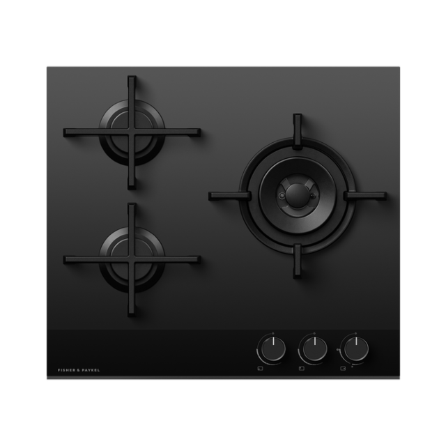60cm Black Glass Gas Hob by Fisher & Paykel CG603DNGGB4