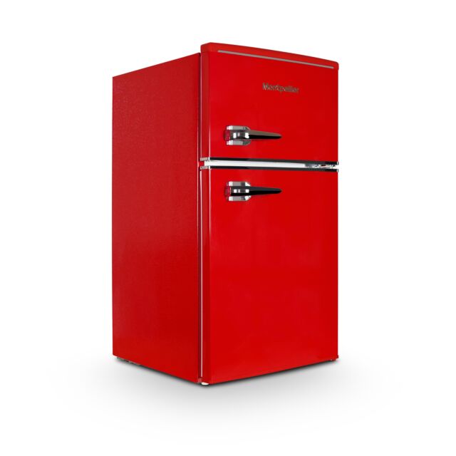 Montpellier MAB2035ER 45.3cm Low Frost Undercounter Retro Fridge Freezer - Red