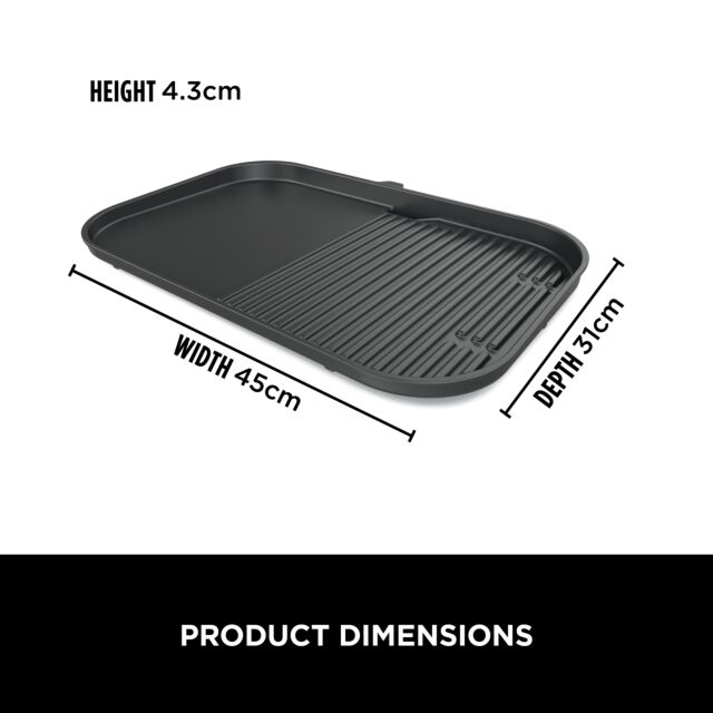 Ninja XSKOGXLGGCMEU Woodfire XL Electric BBQ Grill & Flat Plate - Black
